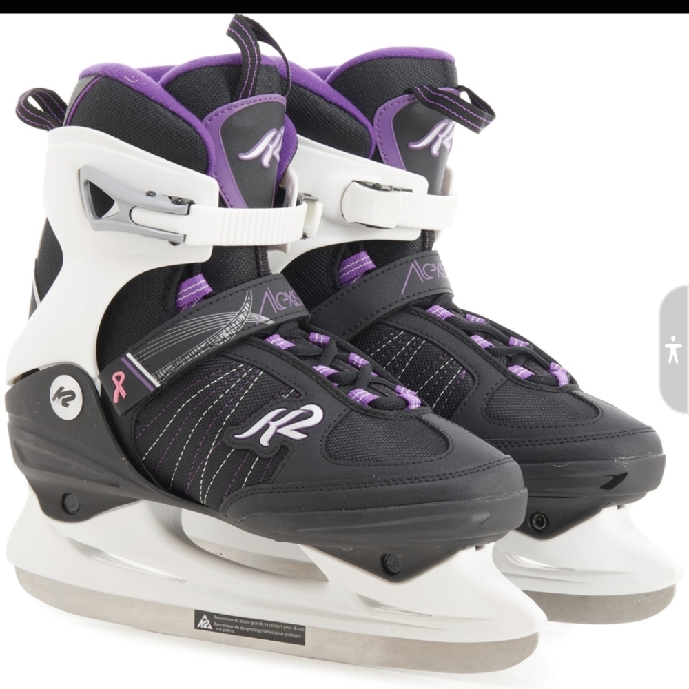 NIB K2 Alexis Breast Cancer awareness ribbon Figure Blade Ice Skates women 10.5